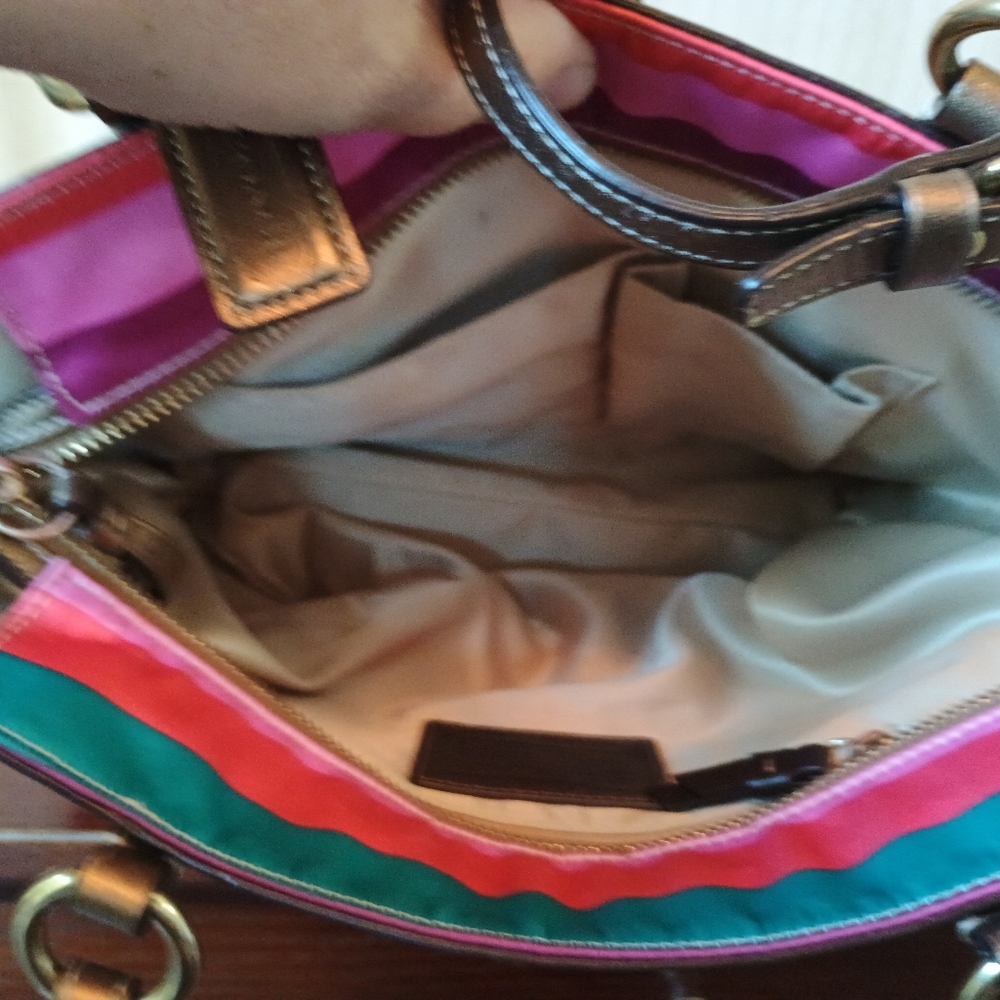 Coach Legacy Stripe Sateen Tote - Picture 4 of 9
